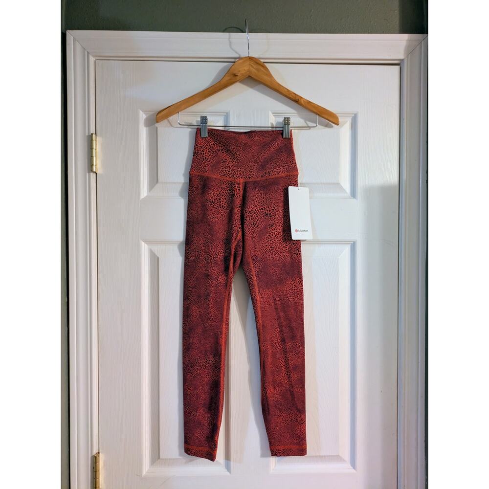 Lululemon 25" Wunder Train Leggings Tight CGWC Larkspur Orange 2 NWT